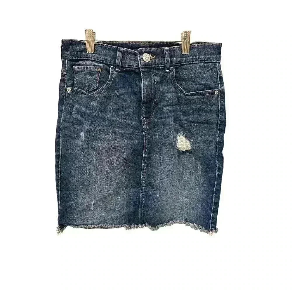 Express denim distressed mini skirt size 2.  UEC​​​​​​​​
